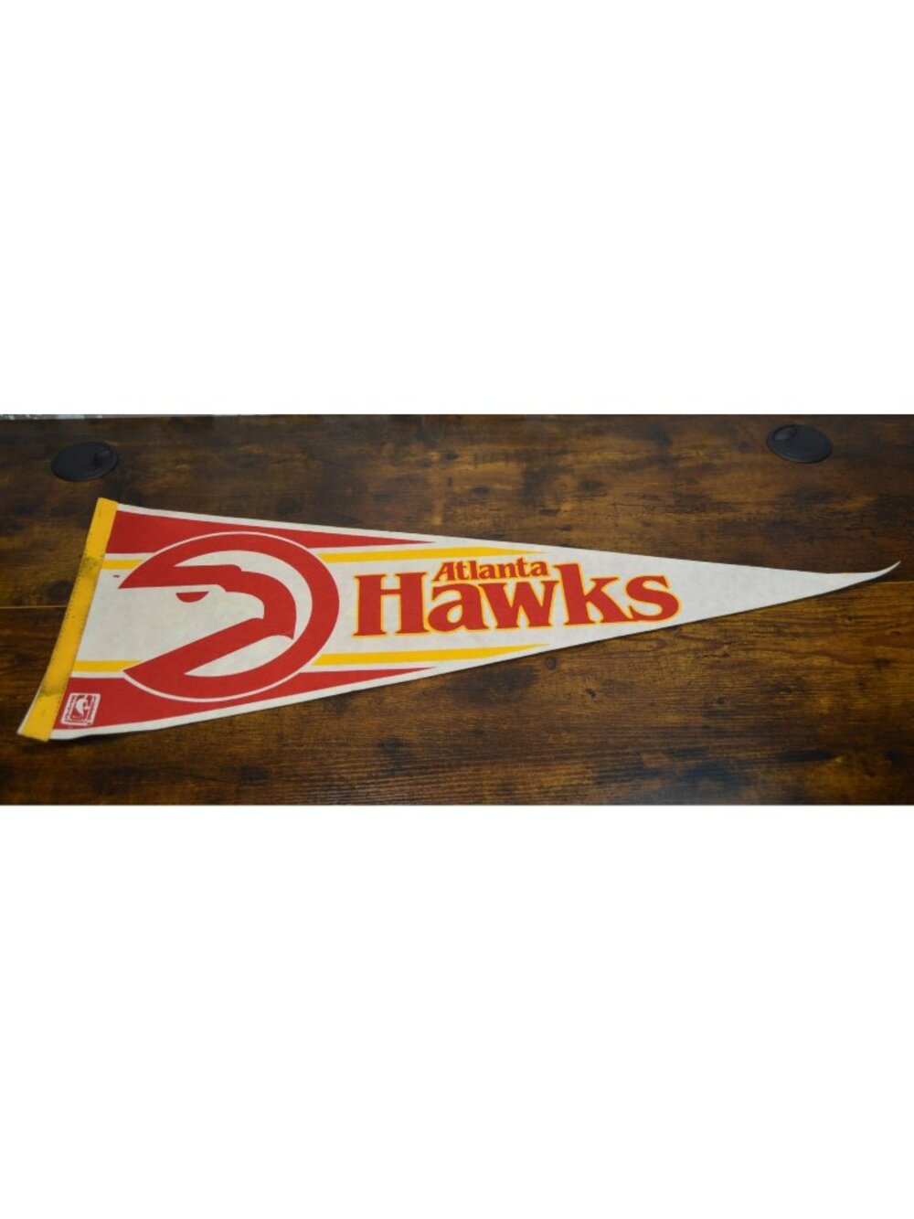 Vintage Atlanta Hawks NBA Felt Pennant 1980s Basketball Memorabilia 30 inches